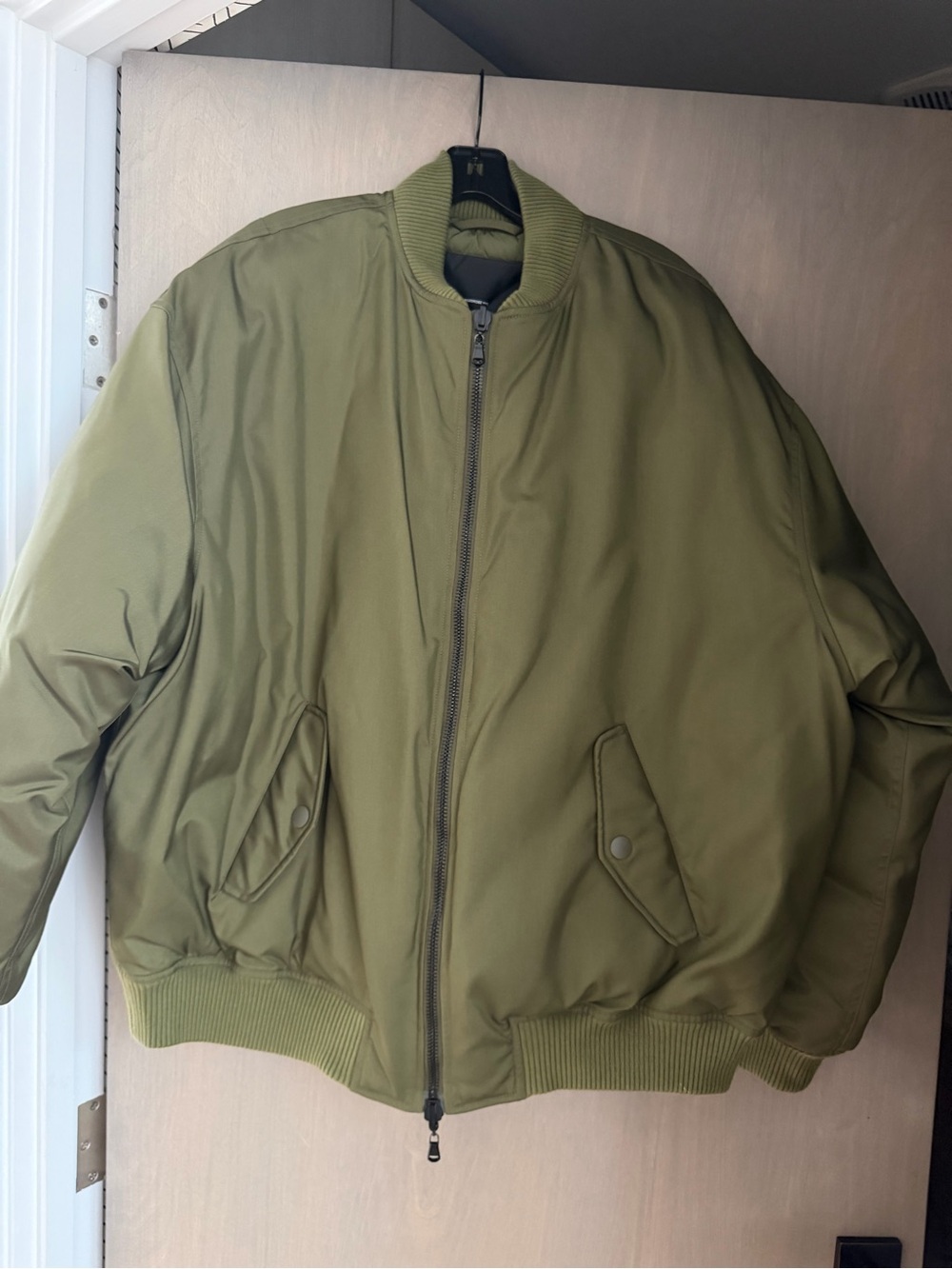 NWT WARDROBE.NYC Oversized Reversible Bomber Jacket Dark Military XS - Picture 2 of 7